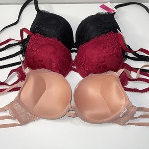 Bundle 3 Pieces 3 Hooks Super Push Up Extreme Double Padded Bra. NWT